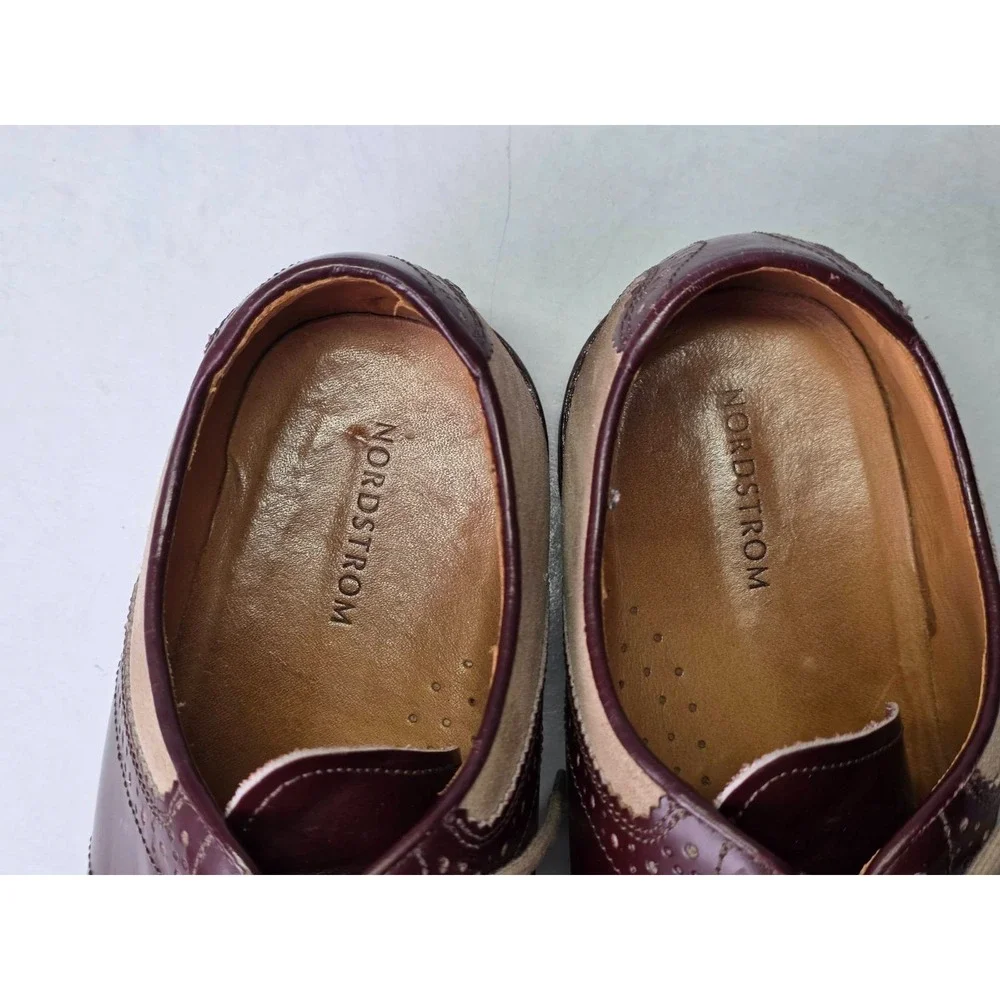 Nordstrom‎ Saddle Men's Dress Shoes Size 9.5 W Beige Tan Suede Leather